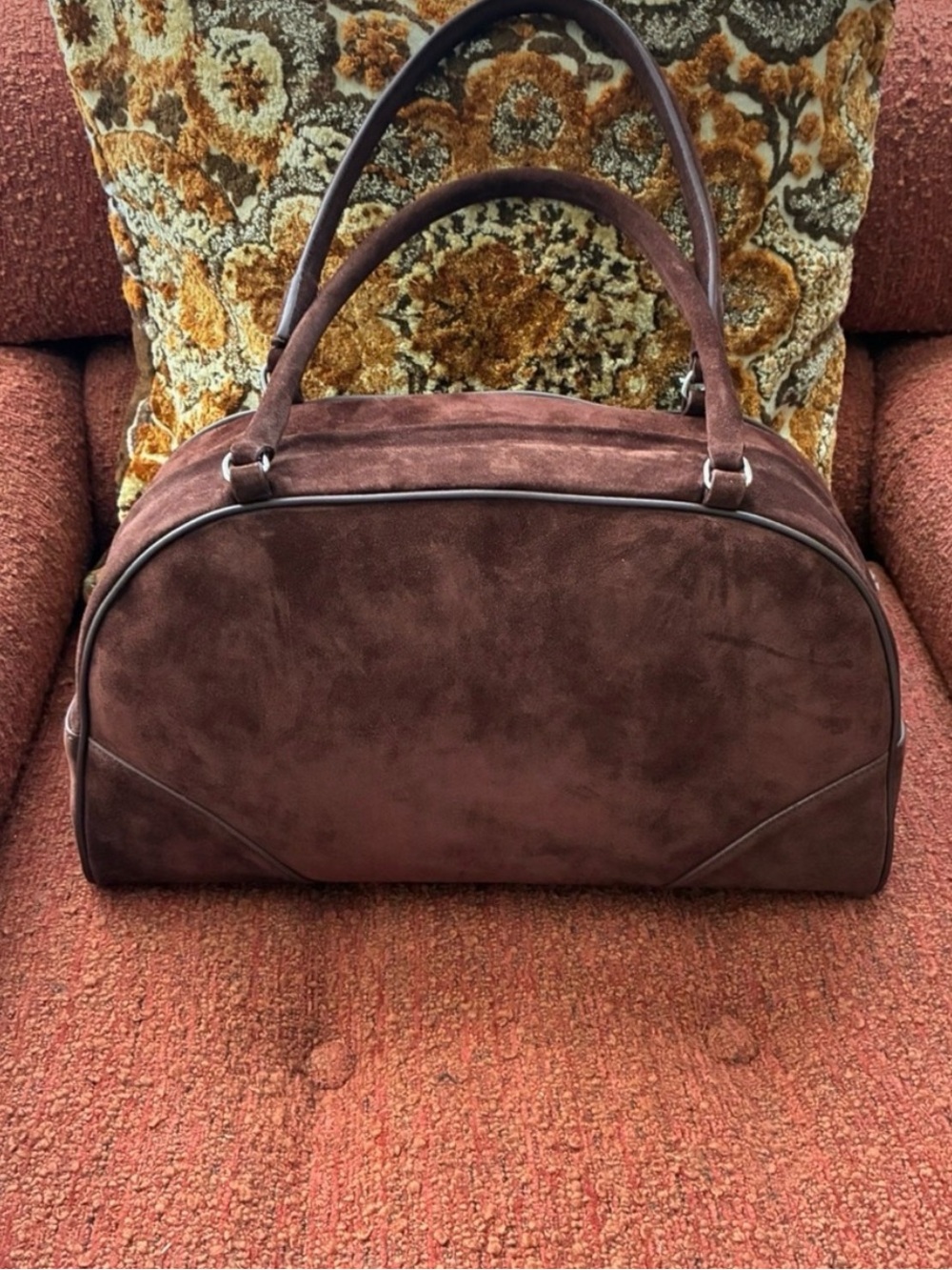 Reformation Arianna Chocolate Suede Bag - Picture 3 of 4
